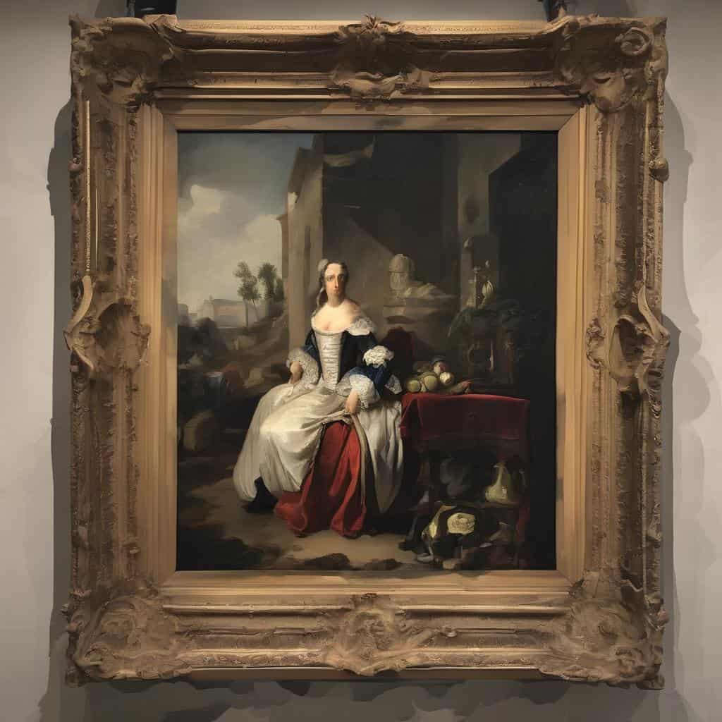 Βιογραφίες καλλιτεχνών από διαφορετικές εποχές, πίνακας ζωγραφικής σε μουσείο.