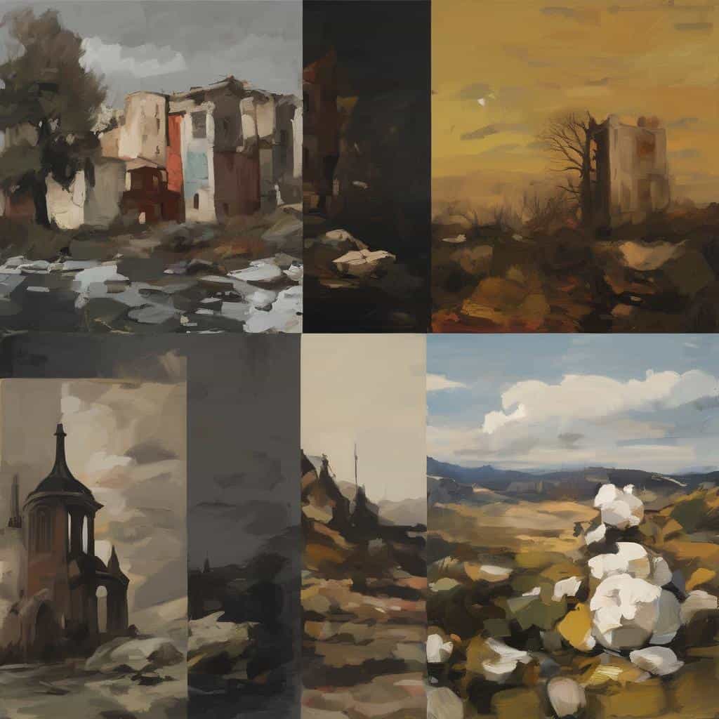 Πορτρέτα και τοπία καλλιτεχνών από διαφορετικές εποχές, σε ζωγραφική στυλ, παρουσιάζουν αρχιτεκτονική και φυσική ομορφιά.